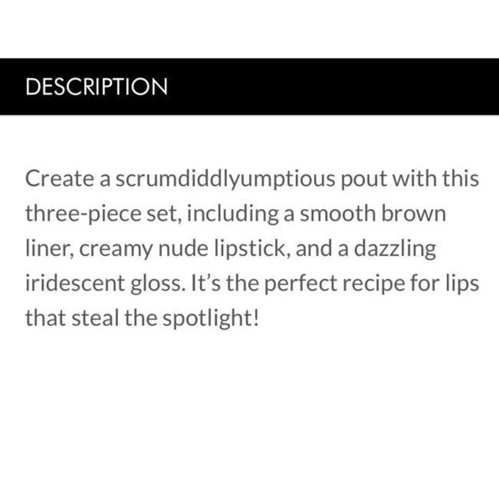 GLAMLITE WILLY WONKA AND THE CHOCOLATE FACTORY LIP KIT LIPSTICK GLOSS LINER NEW